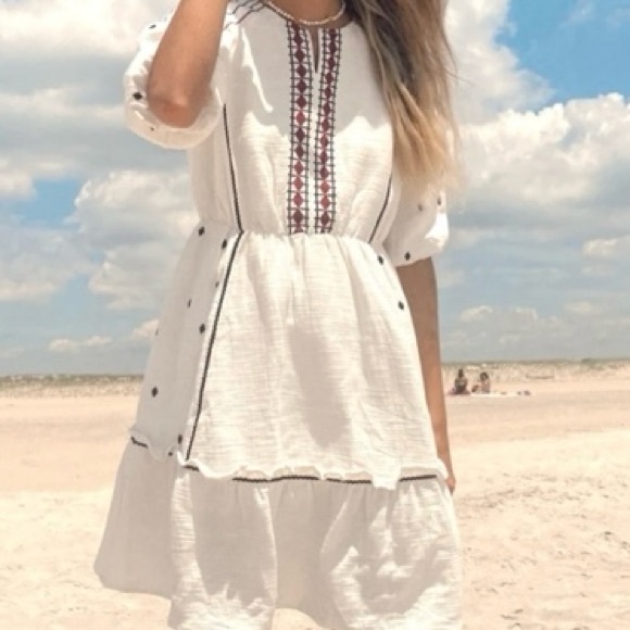 salt Dresses & Skirts - Eliyas‎ Salt Australian Aztec 100% cotton dress embroidered L south western